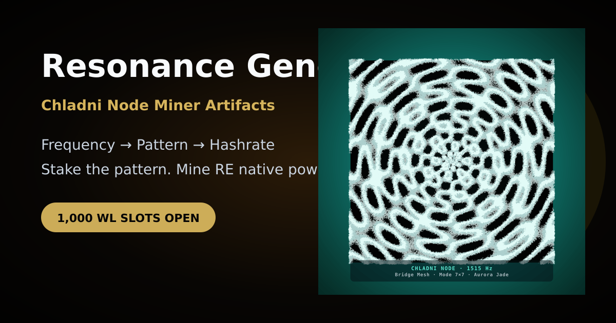 Resonance Genesis Waitlist | Chladni Node Miner Access